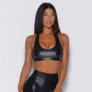 Bombshell Sportswear gloss black sports bra